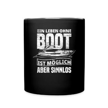 Schiff Leben - Tasse einfarbig - Schwarz - Vorne