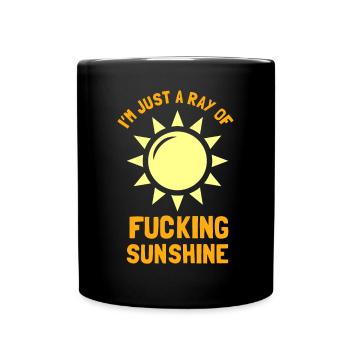 Sarkastisches Sonnenstrahl-Geschenk - Tasse einfarbig - Schwarz - Vorne