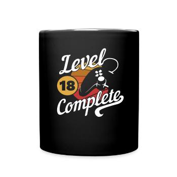 18th birthday gamer level 18 - Full Colour Mug - black - Front