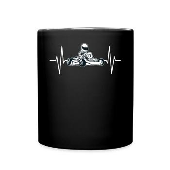 Cadeau de ligne de battement de coeur de course de kart kart kart - Mug uni - noir - Devant