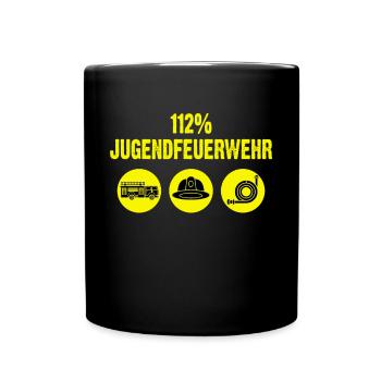 Jugendfeuerwehr Geschenk - Tasse einfarbig - Schwarz - Vorne