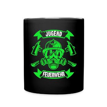 Jugendfeuerwehr Geschenk - Tasse einfarbig - Schwarz - Vorne