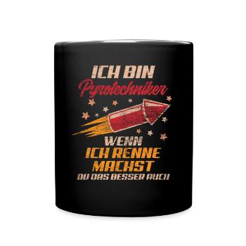 Pyrotechniker Rennen - Tasse einfarbig - Schwarz - Vorne