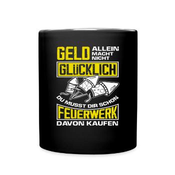 Pyrotechniker Raketen Feuerwerk Lustiger Spruch - Tasse einfarbig - Schwarz - Vorne