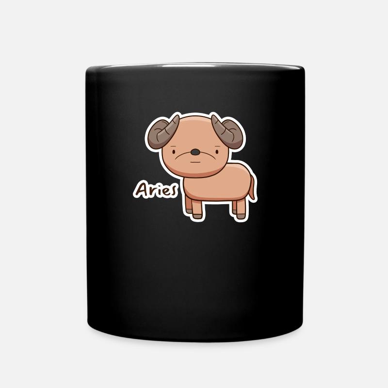 Widder Aries Cartoon Niedliche Sternzeichen - Tasse einfarbig - Schwarz