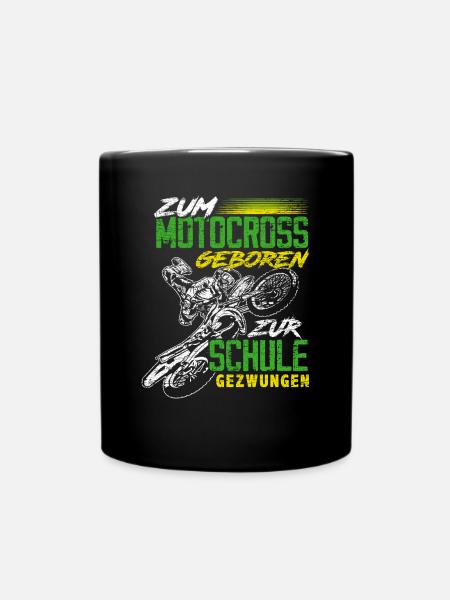Motocross Schule - Tasse einfarbig - Schwarz