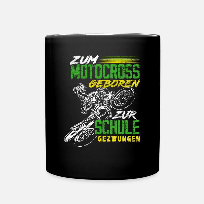 Motocross Schule - Tasse einfarbig - Schwarz