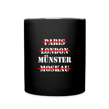 MÜNSTER Stadt Geschenk Geschenkidee - Tasse einfarbig - Schwarz - Vorne