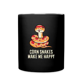 Corn snake - Corn snakes make me happy - Full Colour Mug - black - Front