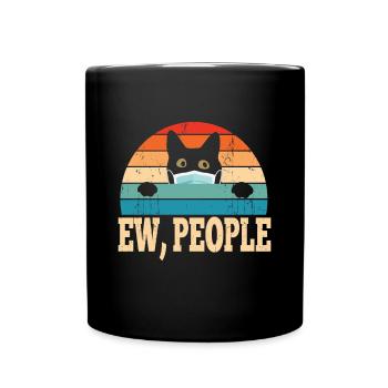 Ew People Katzenliebhaber - Tasse einfarbig - Schwarz - Vorne