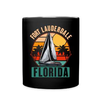 Fort Lauderdale Floride voilier - Mug uni - noir - Devant