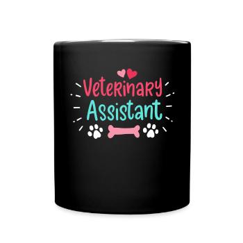 Tierarzthelfer Tiermedizin - Tasse einfarbig - Schwarz - Vorne