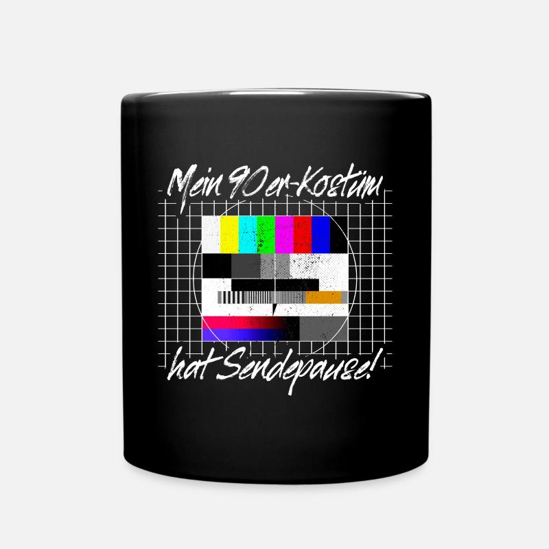90er Jahre Kostüm Sendepause Testbild 90s Party - Tasse einfarbig - Schwarz