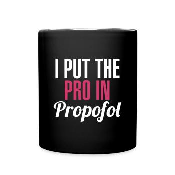 CRNA I stellt den Beweis in Propofol Scrub Life Me - Tasse einfarbig - Schwarz - Vorne