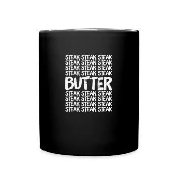 Carnivore Diet Keto Ketogenic Diet Steak Butter - Full Colour Mug - black - Front