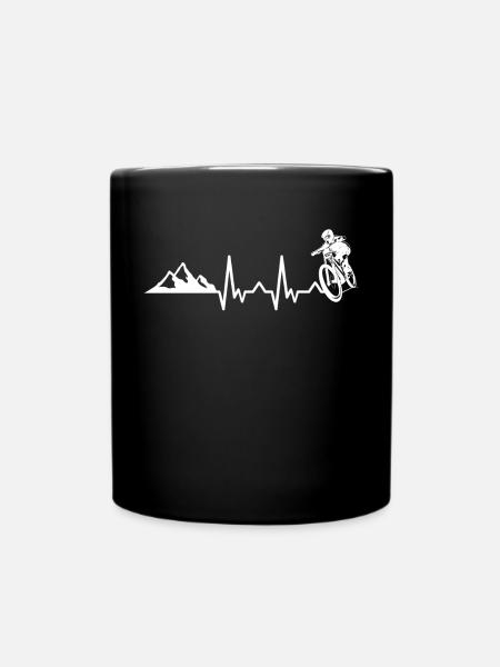cadeau de descente de vélo de montagne de battement de coeur - Mug uni - noir