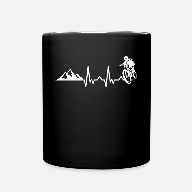 cadeau de descente de vélo de montagne de battement de coeur - Mug uni - noir