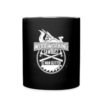 Cadeau de menuisier charpentier scie à bois - Mug uni - noir - Devant