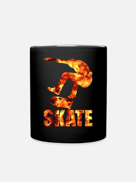 Skateboarder Skateboardtrick Skate Trick Geschenk - Ensfarvet krus - sort