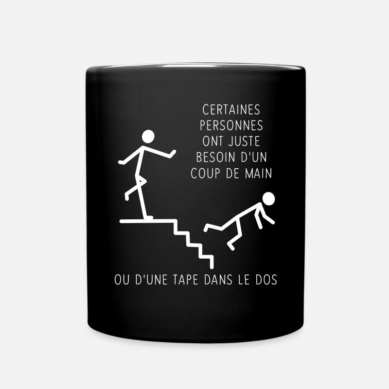 Coup de main ou tape dans le dos - Mug uni - noir