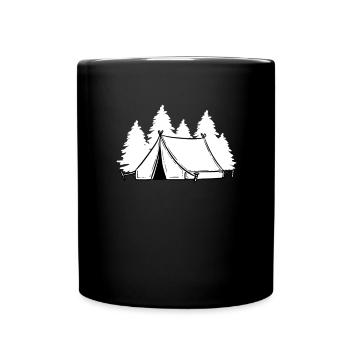 Zelt Zelten Camping - Tasse einfarbig - Schwarz - Vorne