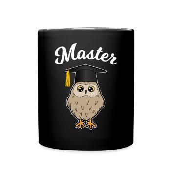 Master Owl Funny Studying Graduation Gift - Full Colour Mug - black - Front