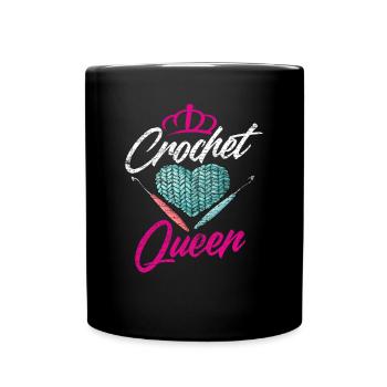 Crochet queen - Full Colour Mug - black - Front