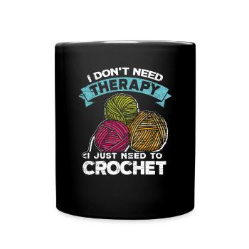 Crochet wool thread relaxation - Full Colour Mug - black - Front