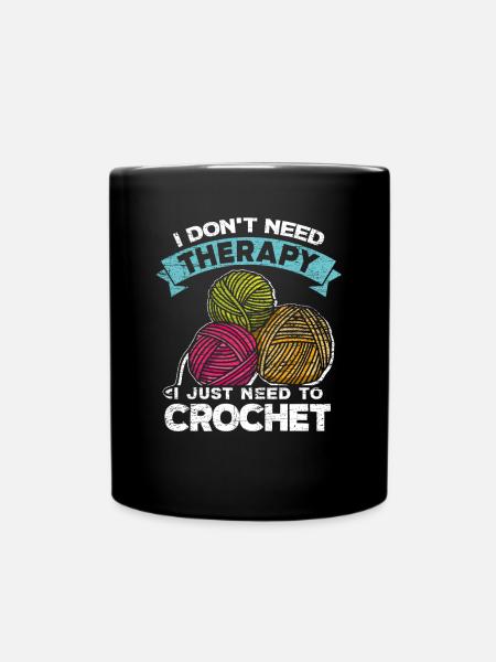 Crochet de relaxation de fil de laine - Mug uni - noir