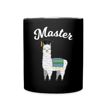 Master's degree graduation Llama Alpaca gift - Full Colour Mug - black - Front