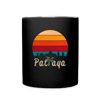 Pattaya Thailand Skyline - Tasse einfarbig - Schwarz - Vorne