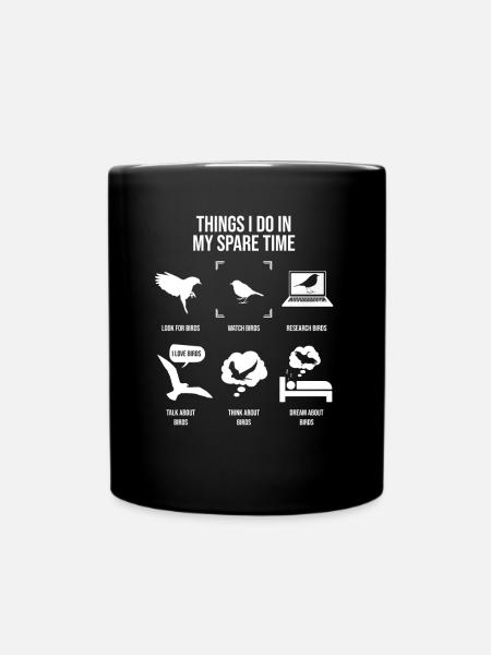 Things I Do In My Spare Time Bird Watching - Mug uni - noir