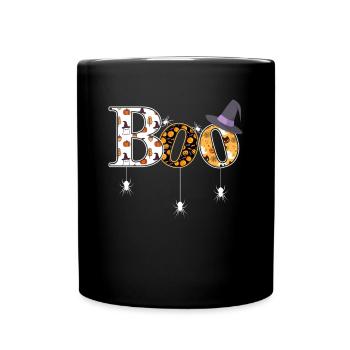Boo Halloween Spider Witch Hat Witch Disguise - Full Colour Mug - black - Front
