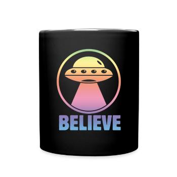 Außerirdische glauben an menschliche extraterrestr - Tasse einfarbig - Schwarz - Vorne