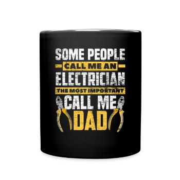 Elektriker Papa - Tasse einfarbig - Schwarz - Vorne