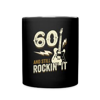 60. Geburtstag Gitarre Gitarrist Geschenk - Tasse einfarbig - Schwarz - Vorne