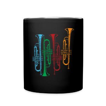 Trompete Retro Instrument - Tasse einfarbig - Schwarz - Vorne