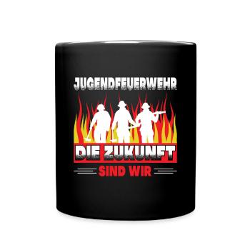 freiwillige Feuerwehr Jugendfeuerwehr Nachwuchs - Tasse einfarbig - Schwarz - Vorne