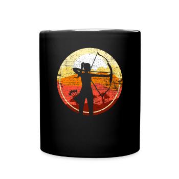 Tir à l'arc rétro - Mug uni - noir - Devant