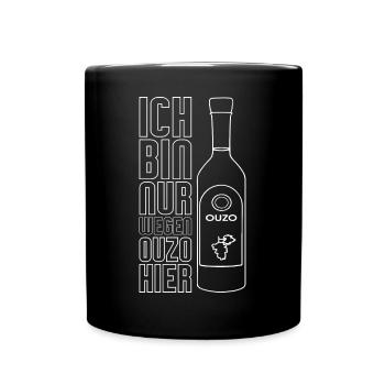 Ouzo Alkohol - Tasse einfarbig - Schwarz - Vorne