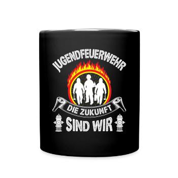 freiwillige Feuerwehr Jugendfeuerwehr Nachwuchs - Tasse einfarbig - Schwarz - Vorne