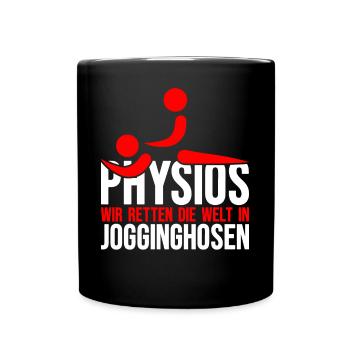 Physio Physiotherapie Geschenk Therapeut - Tasse einfarbig - Schwarz - Vorne