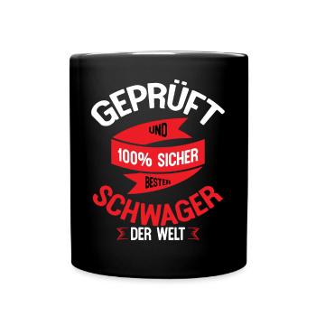 Schwager Geschenk - Tasse einfarbig - Schwarz - Vorne