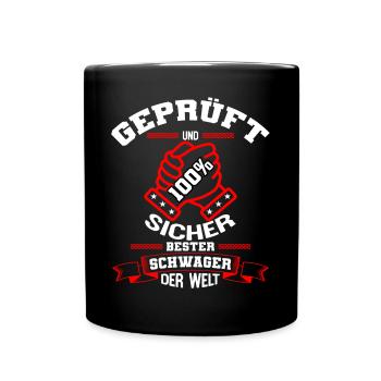 Bester Schwager der Welt Geschenk - Tasse einfarbig - Schwarz - Vorne