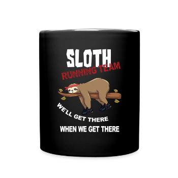 Lustiger Sloth Laufteam Design - Tasse einfarbig - Schwarz - Vorne