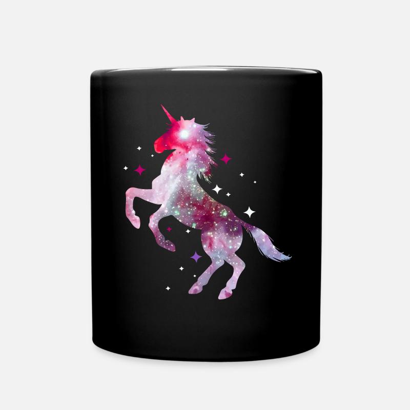 Einhorn Unicorn Pferd Glitzer Isländer - Tasse einfarbig - Schwarz