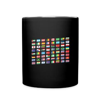 Flaggen der Länder Nationales Erbe Weltgemeinschaf - Tasse einfarbig - Schwarz - Vorne