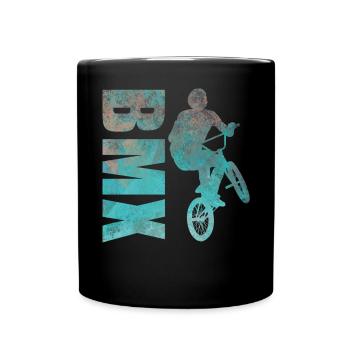 BMX Bike Freestyle Sport Geschenkidee - Tasse einfarbig - Schwarz - Vorne