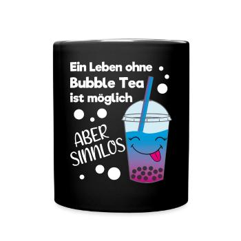 Lustiges Kawaii Bubble Tea Liebhaber Geschenk - Tasse einfarbig - Schwarz - Vorne