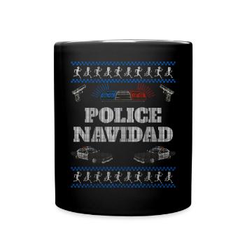 Police Navidad Ugly Christmas Sweater - Full Colour Mug - black - Front